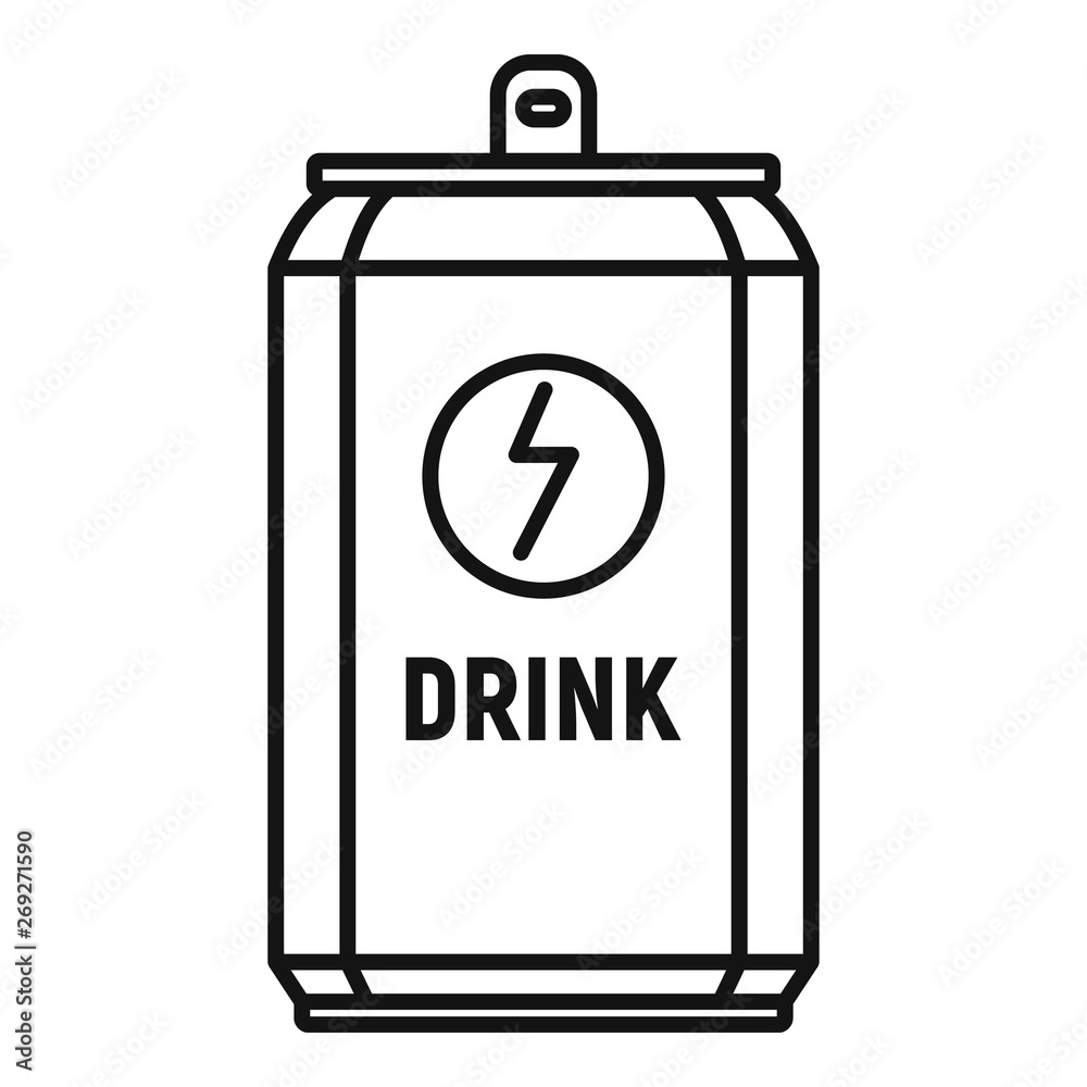 Energy drink tin can icon. Outline energy drink tin can vector icon for web design isolated on white background Energy drink tin can icon. Outline energy drink tin can vector icon for web design isolated on white background