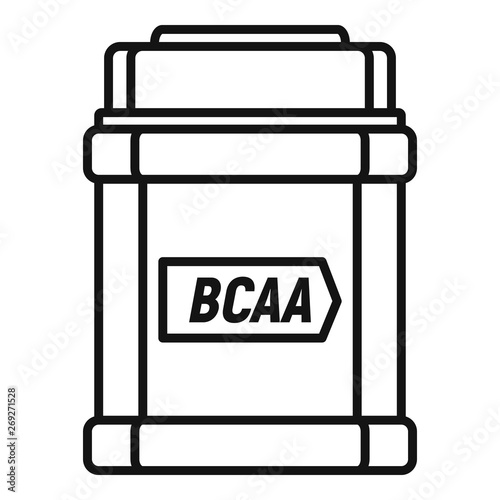 Sport nutrition jar icon. Outline sport nutrition jar vector icon for web design isolated on white background