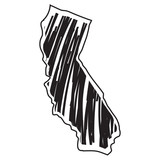 Isolated sketch of the state of California - Vector