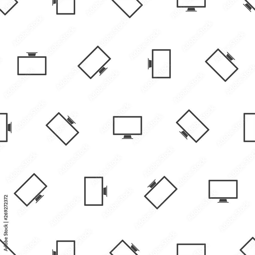 Seamless pattern with monitor on white background, vector illustration Seamless pattern with monitor on white background, vector illustration