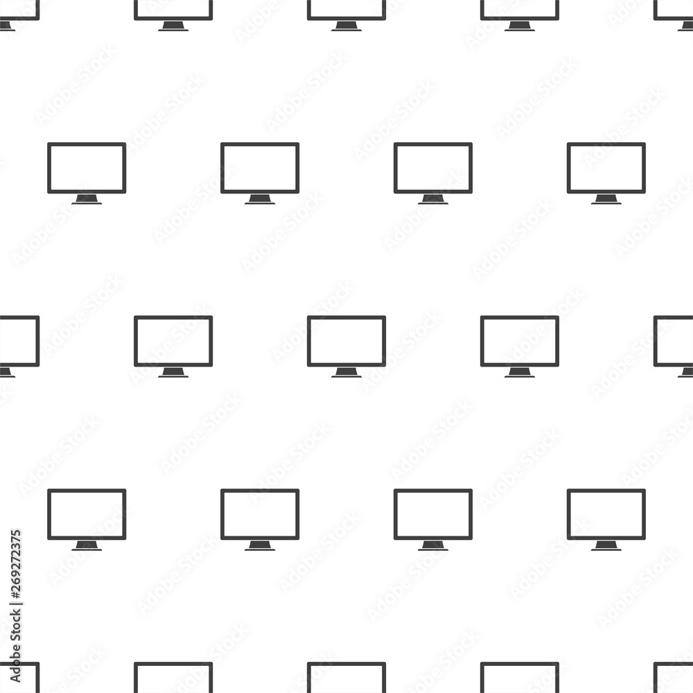 Seamless pattern with monitor on white background, vector illustration Seamless pattern with monitor on white background, vector illustration