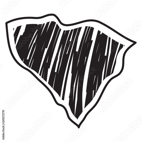 Isolated sketch of the state of South Carolina - Vector
