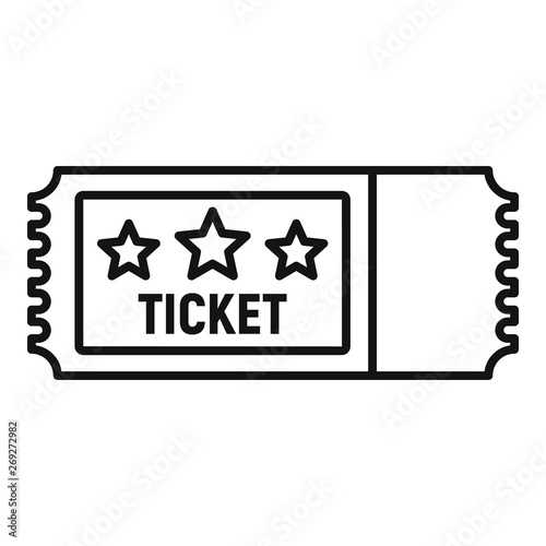 Arena ticket icon. Outline arena ticket vector icon for web design isolated on white background