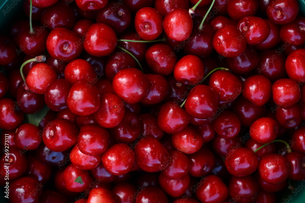Background with many cherries