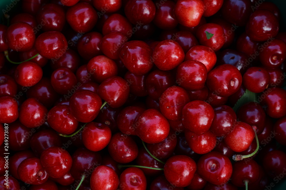 Background with many cherries