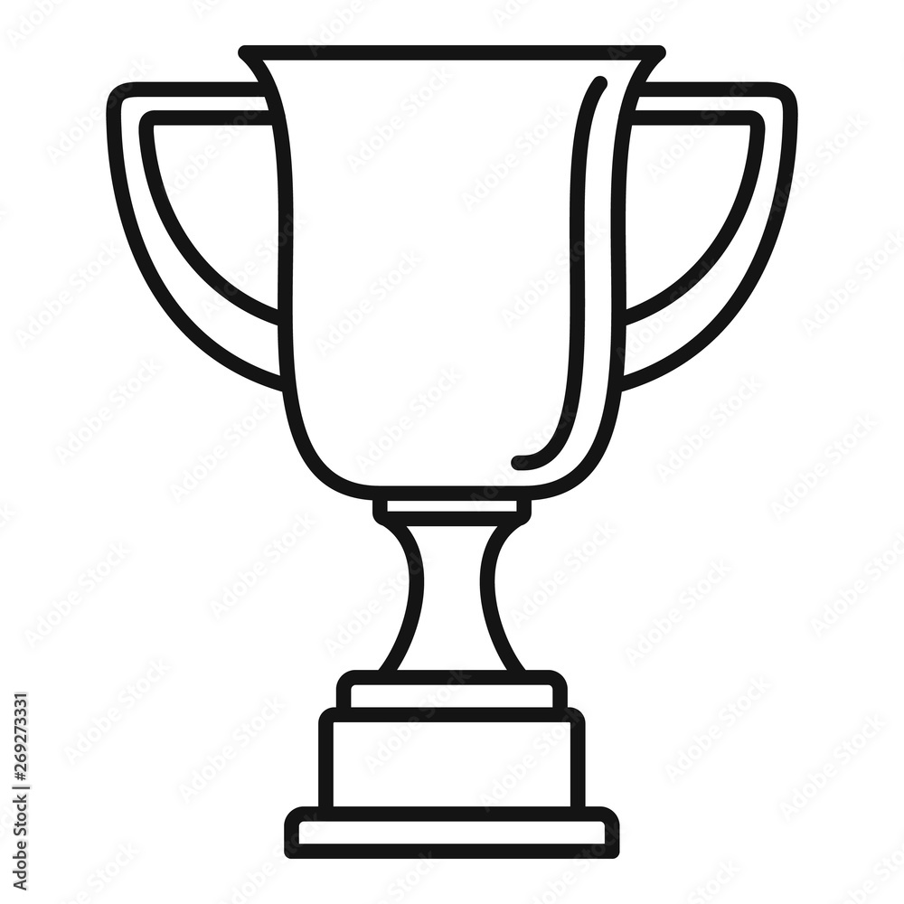 Sport gold cup icon. Outline sport gold cup vector icon for web design isolated on white background