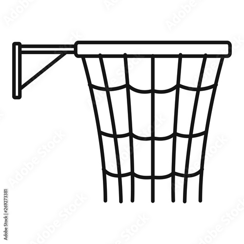 Basketball basket icon. Outline basketball basket vector icon for web design isolated on white background