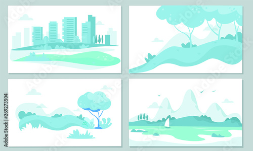 Vector landscapes in a minimalist style