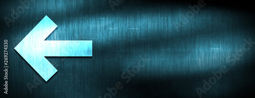 Photos Back arrow icon abstract blue banner background