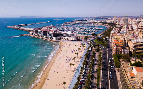 Panorama of Alicante overlooking of Port