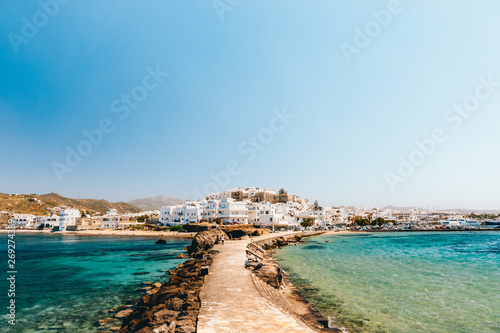 Fototapeta Naklejka Na Ścianę i Meble -  Cityscape of Naxos town on a sunny day, Naxos, Greece