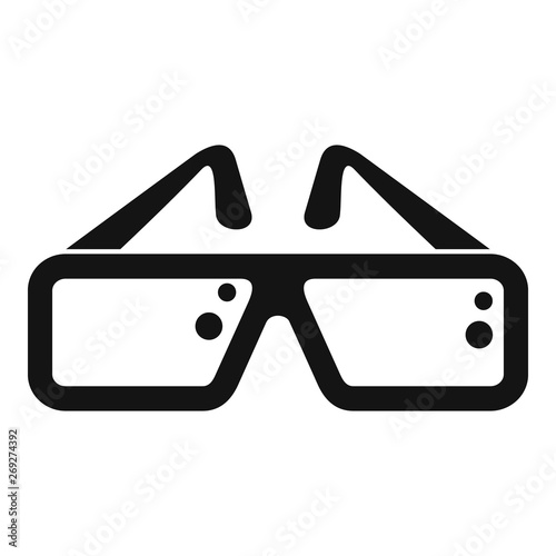 Cinema glasses icon. Simple illustration of cinema glasses vector icon for web design isolated on white background