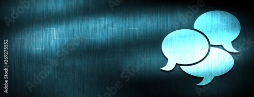 Conversation icon abstract blue banner background