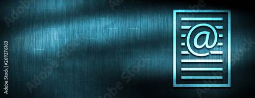 Email address page icon abstract blue banner background photo