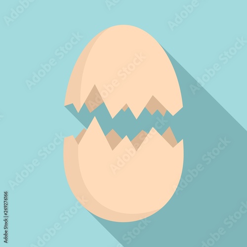 Eggshell icon. Flat illustration of eggshell vector icon for web design