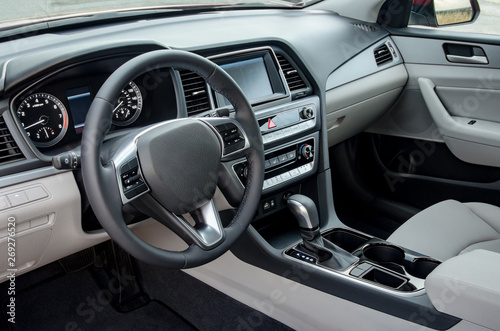 Modern car interior details