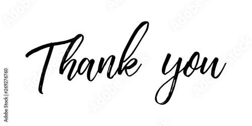 Thank You handwritten inscription. Hand drawn lettering. Thank You calligraphy. Thank you card. Vector illustration.