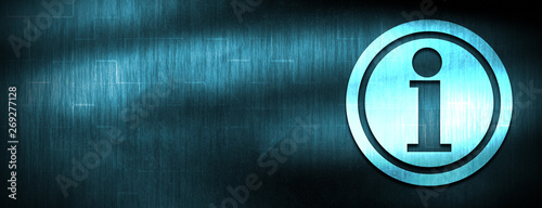 Info icon abstract blue banner background