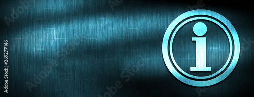 Info icon abstract blue banner background