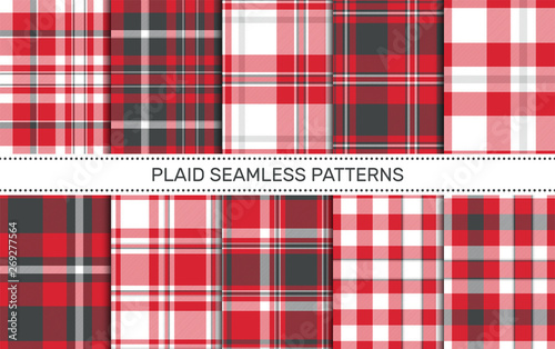 Set of plaid seamless patterns.