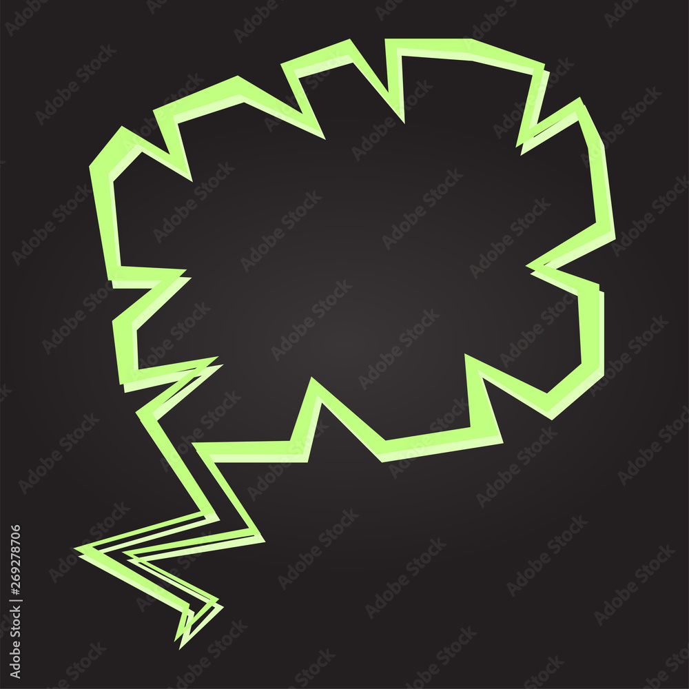 Isolated colored comic bubble chat on a black background - Vector Isolated colored comic bubble chat on a black background - Vector