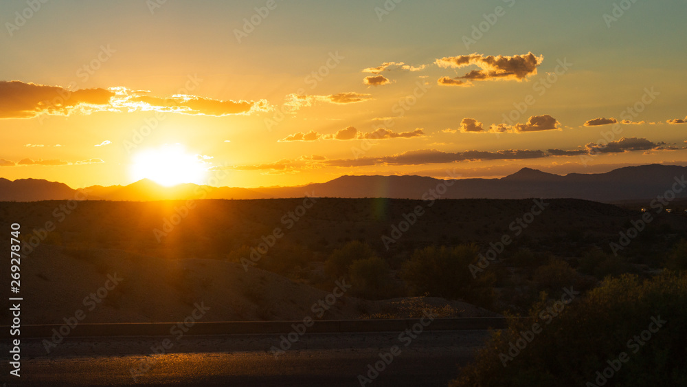 Sunset in the Mojave desert