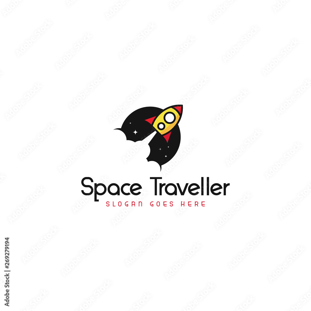 Space traveller logo template
