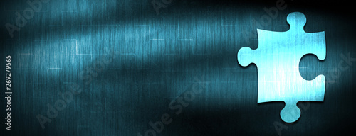 Puzzle icon abstract blue banner background