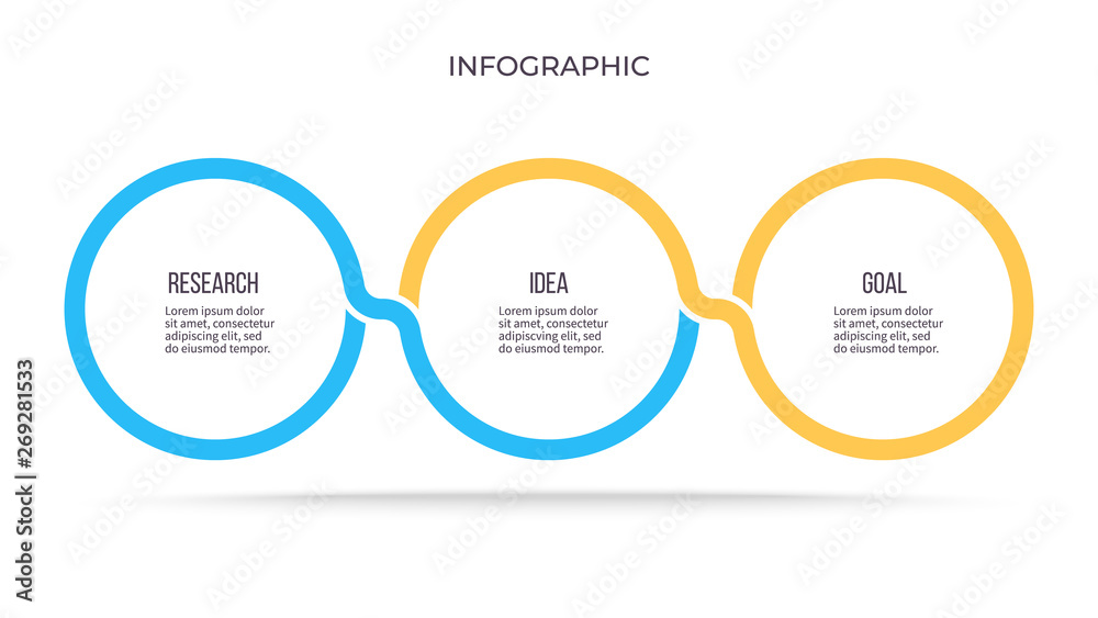 Business process. Infographic with 3 steps, options, circles. Vector template. Business process. Infographic with 3 steps, options, circles. Vector template.