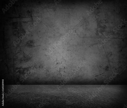 Empty grey concrete floor and wall background