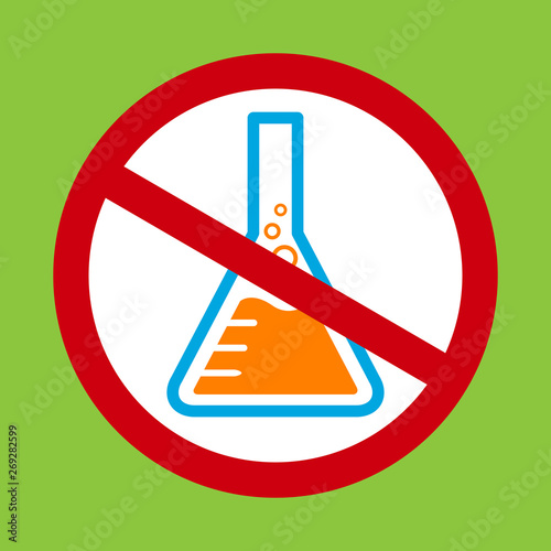 chemicals free symbol, danger chemicals warning sign chemical safety, mercury free icon in red crossed circle forbidden sign with a chemical flask tube icon sign, do not allowed use toxic chemical