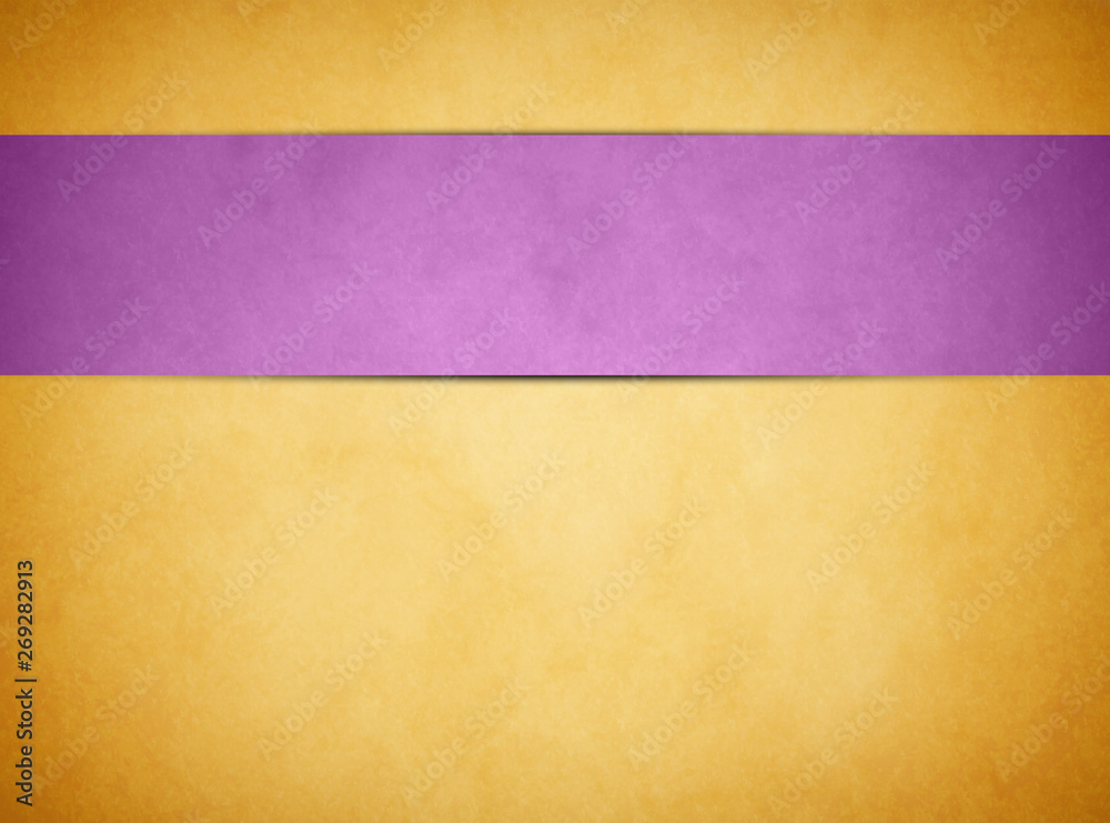 An elegant light gold parchment texture background with a textured purple banner ribbon raised above. An elegant light gold parchment texture background with a textured purple banner ribbon raised above.