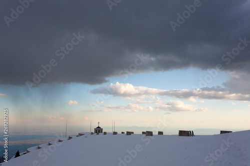 First world war memorial in winter season,Italy landmark