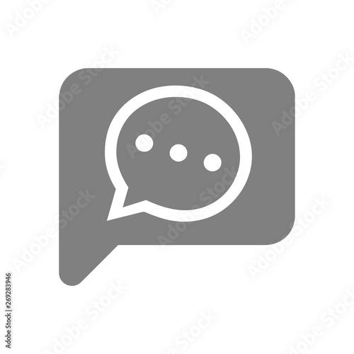 Chat icon, sms icon, chat, bubble, comments icon, speech bubbles grey color Icon