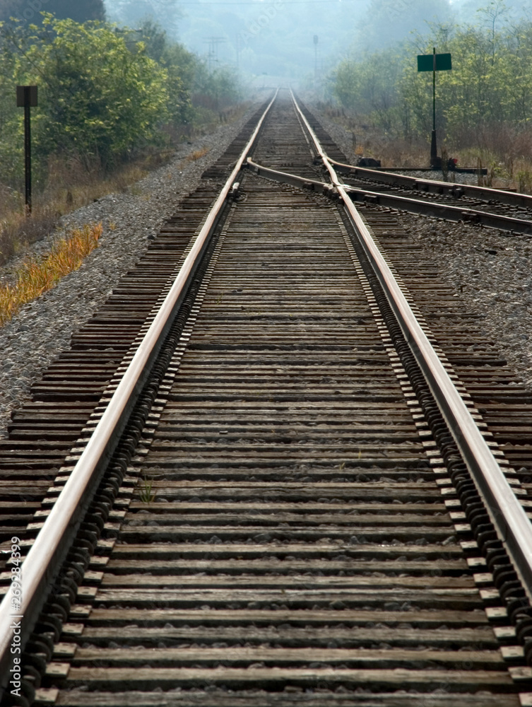 Railroad tracks in rural Georgia.