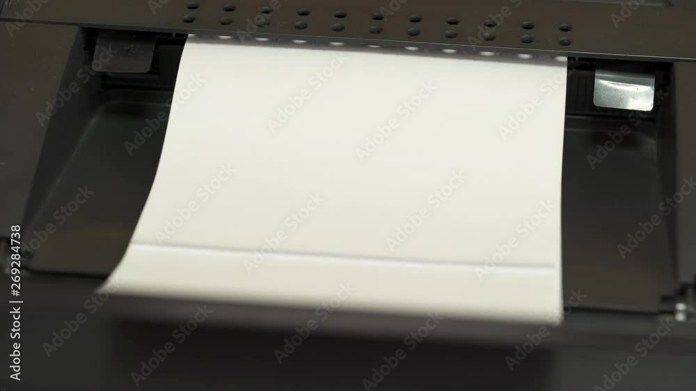 Printing documents process. Professional technical equipment. Printing machine in work. Close-up demonstration video Printing documents process. Professional technical equipment. Printing machine in work. Close-up demonstration video