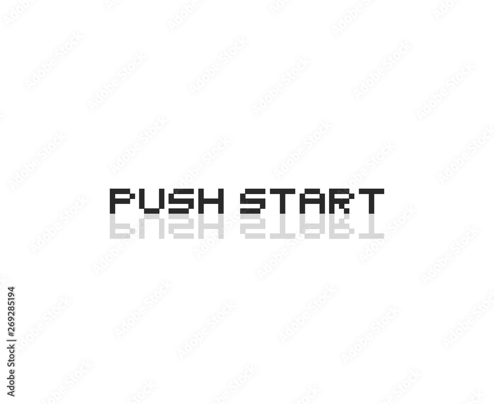 Push start retro video game message