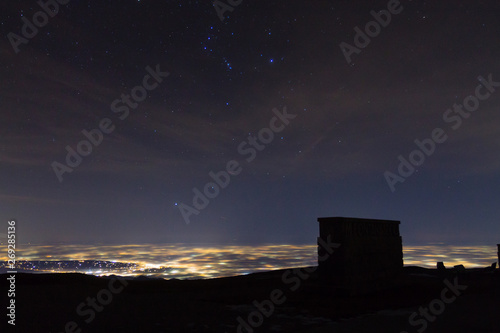 Monument with starry sky as a background