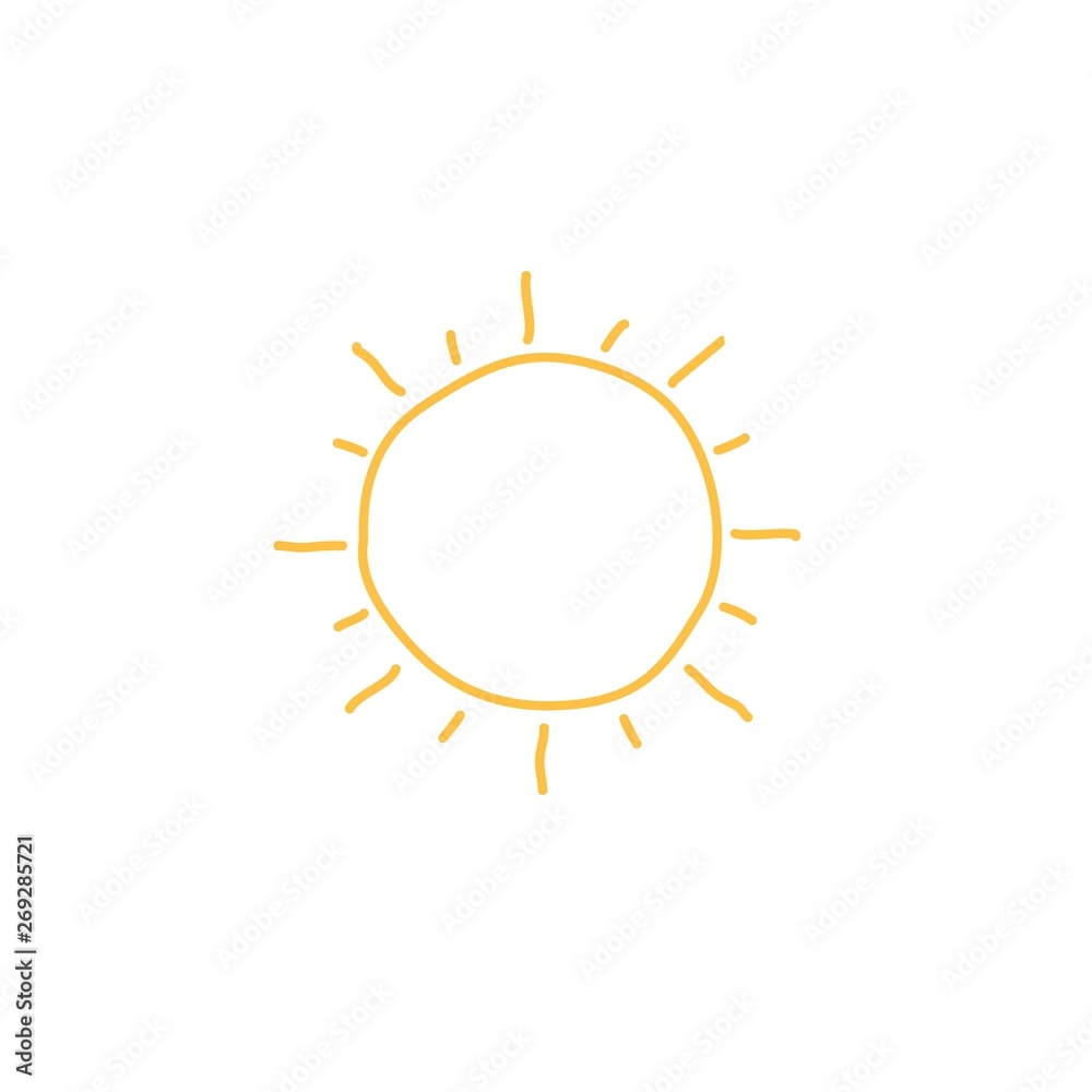 Simple hand drawing sun symbol