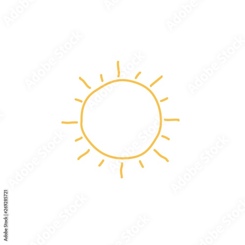 Simple hand drawing sun symbol