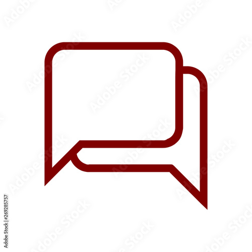 Chat icon, sms icon, chat, bubble, comments icon, communication, talk icon, speech bubbles maroon color  Icon 