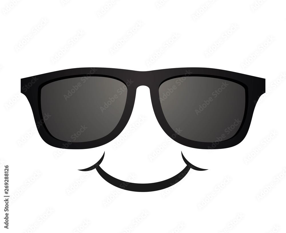 Design of sunglasses happy face