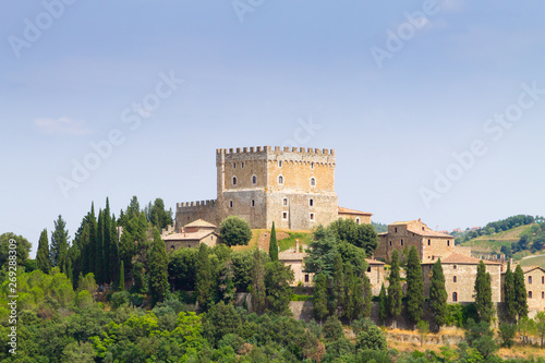 Ripa d Orcia castle view  Tuscany landmark  Italy