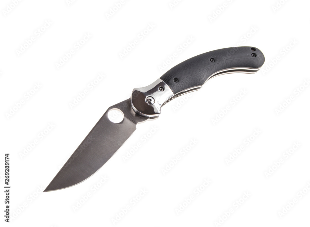folding knife isolated on white background folding knife isolated on white background