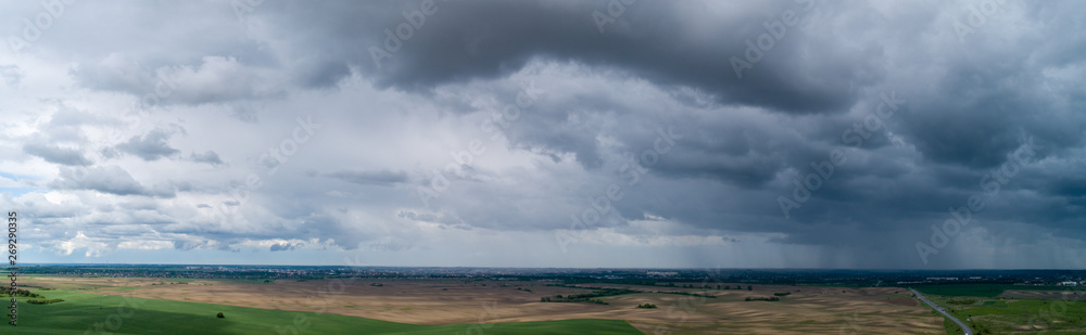 Panorama of clouds aerial shot