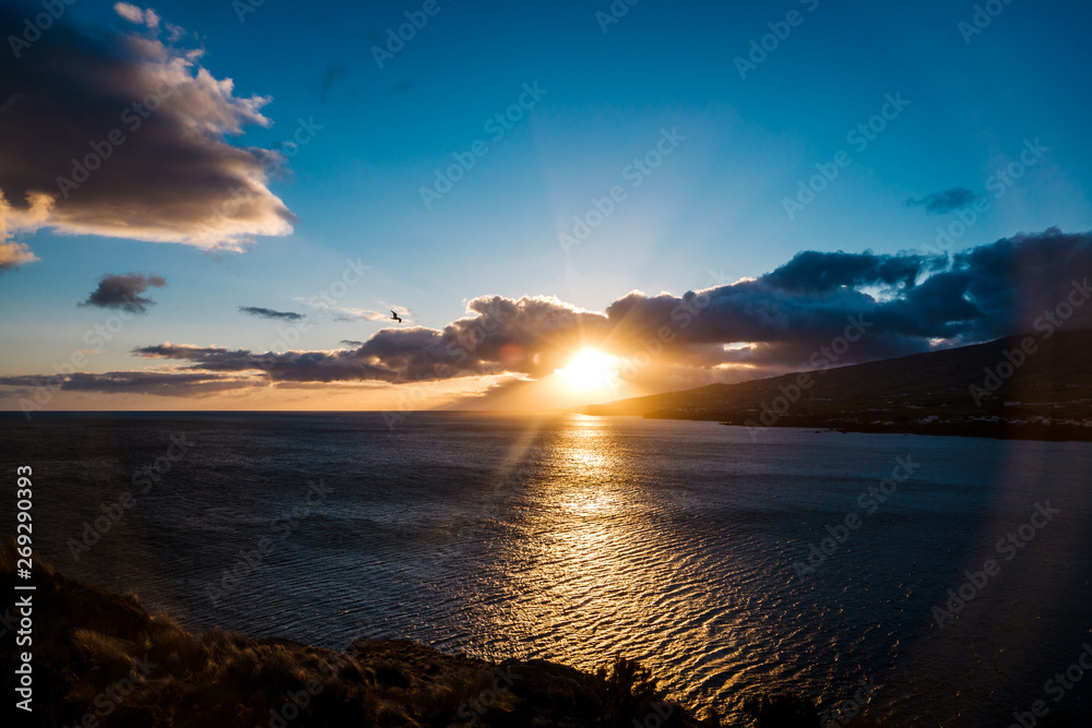 sunset over the sea sunset over the sea