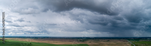 Panorama of clouds aerial shot