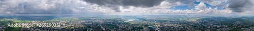 The city of Rivne under the clouds  an air shot