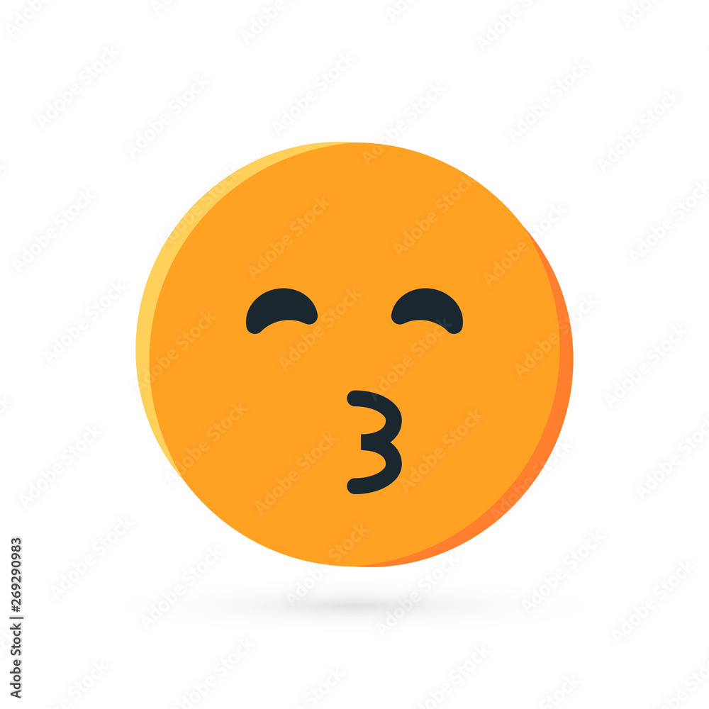 Round yellow emoji in flat style, vector Round yellow emoji in flat style, vector