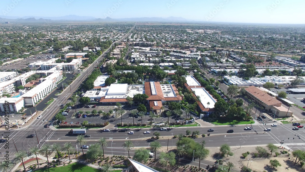 Scottsdale, Arizona, USA - Landscape Aerial shot of Scottsdale on a Beautiful Day